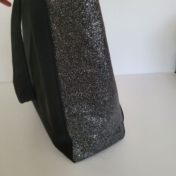 Coach Fragrance Tote Bag Black/Silver Glitter Large Glam Shopping Bag - Picture 3 of 10